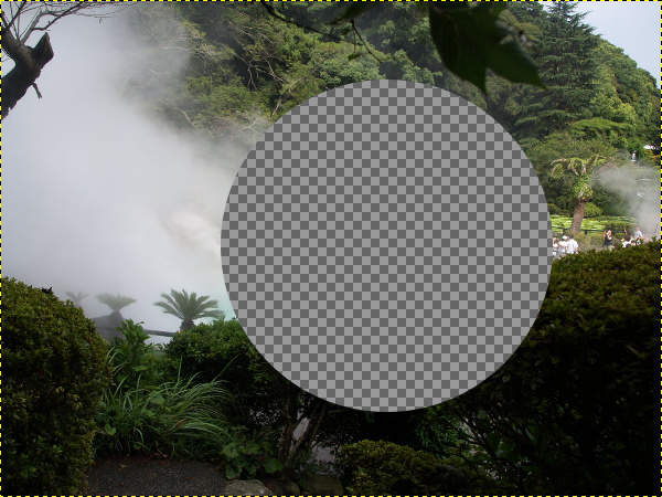 アルファチャンネル有りのレイヤでの切り取り アルファチャンネル有りのレイヤでの切り取り