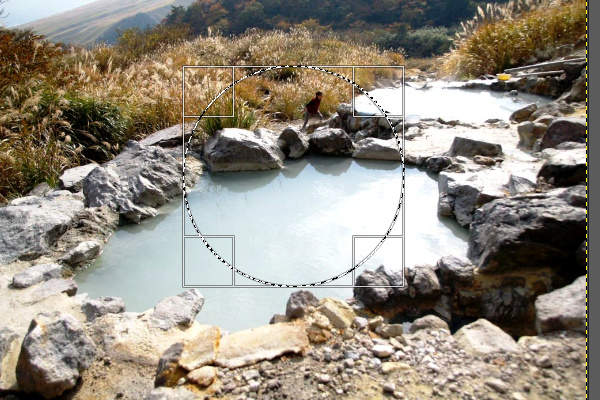 4. 円型に選択 4. 円型に選択