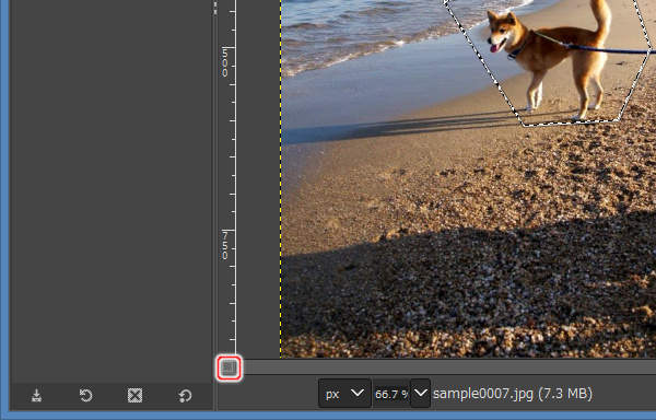 7. クイックマスクをオン 7. クイックマスクをオン