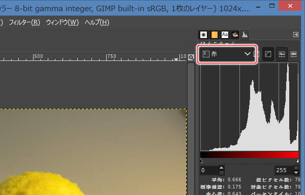 3. ヒストグラム(赤成分) 3. ヒストグラム(赤成分)
